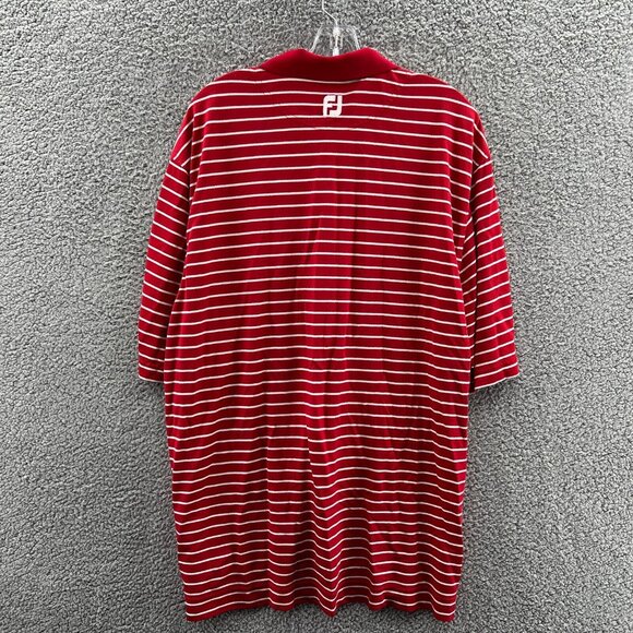 Foot Joy Golf Polo Mens XL Red Striped Short Sleeve Pullover - Picture 2 of 7